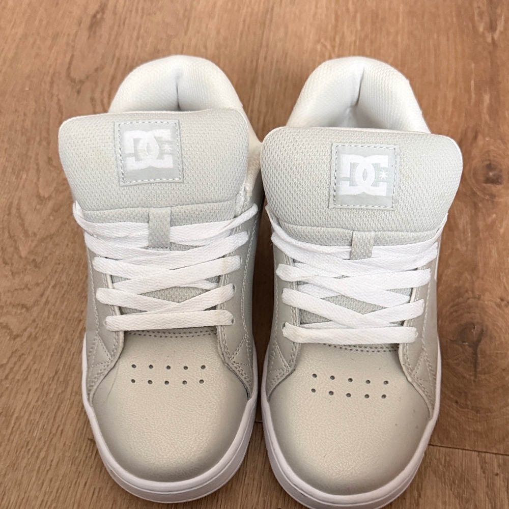 DC womans White and Light Gray Skate Sneakers